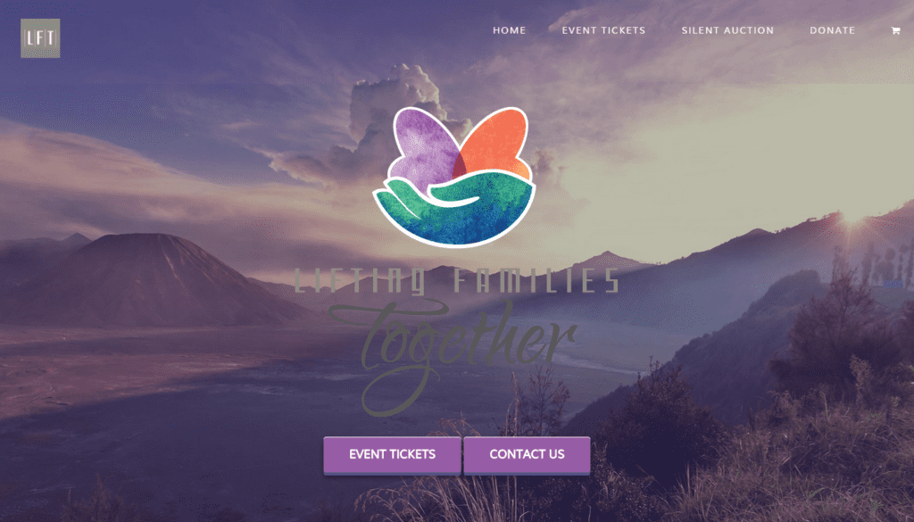 Screenshot of the Lifting Families Together website